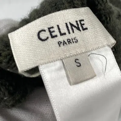 Pre-owned Celine Khaki White Wool Warm Gloves ()
