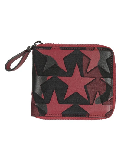 Valentino Garavani Zip-around Wallet In Black/red
