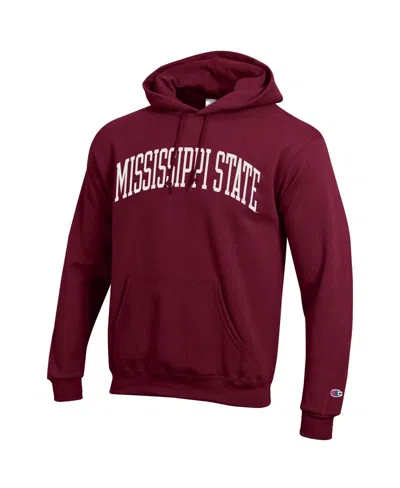 Champion Men's Maroon Mississippi State Bulldogs Basic Arch Fleece Pullover Hoodie In Red