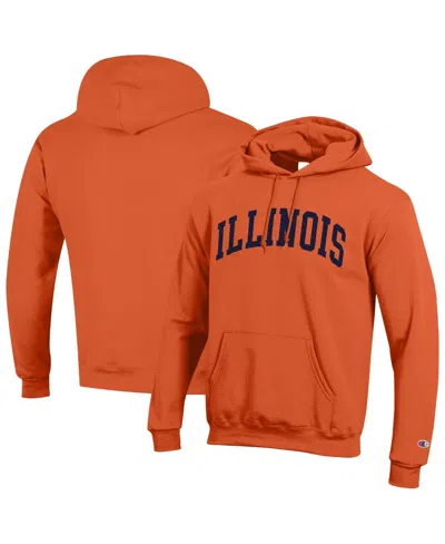 Champion Men's Orange Illinois Fighting Illini Basic Arch Fleece Pullover Hoodie In Orange