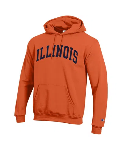 Champion Men's Orange Illinois Fighting Illini Basic Arch Fleece Pullover Hoodie In Orange