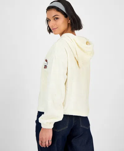 Grayson Threads, The Label Juniors' Embossed Sherpa Hoodie In White