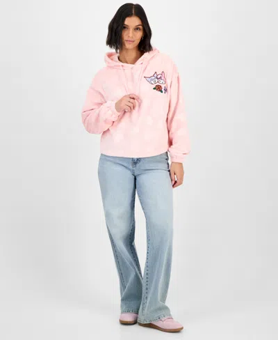 Grayson Threads, The Label Juniors' Embossed Sherpa Hoodie In Pink