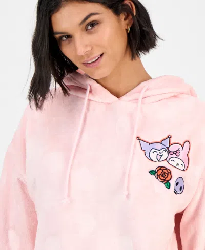 Grayson Threads, The Label Juniors' Embossed Sherpa Hoodie In Pink