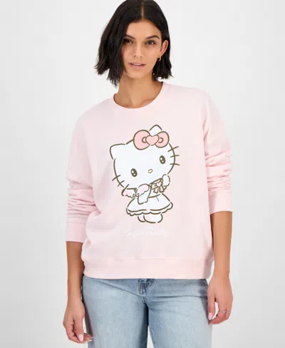 Grayson Threads, The Label Juniors' Hello Kitty Angel Fleece Sweatshirt In Pink