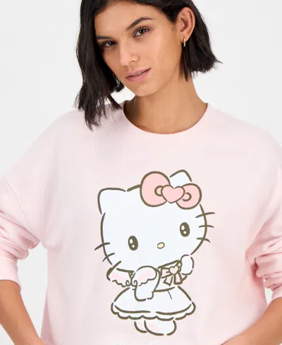 Grayson Threads, The Label Juniors' Hello Kitty Angel Fleece Sweatshirt In Pink