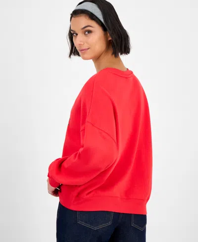 Grayson Threads, The Label Juniors' Hello Kitty Christmas Lights Sweatshirt In Red