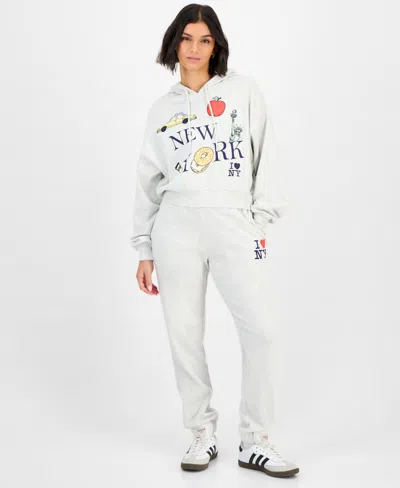 Grayson Threads, The Label Juniors' Nyc Fleece Hoodie In White