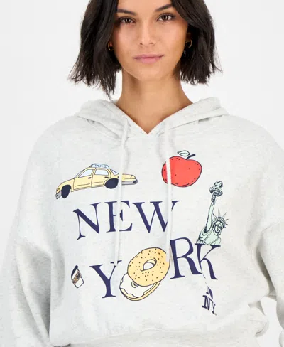 Grayson Threads, The Label Juniors' Nyc Fleece Hoodie In White