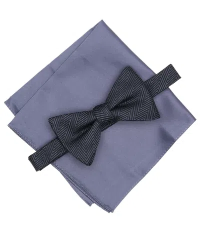 Alfani Men's 2-piece Dune Herringbone Bow Tie And Pocket Square Set In Neutral