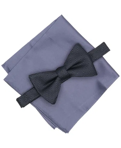 Alfani Men's 2-piece Dune Herringbone Bow Tie And Pocket Square Set In Neutral