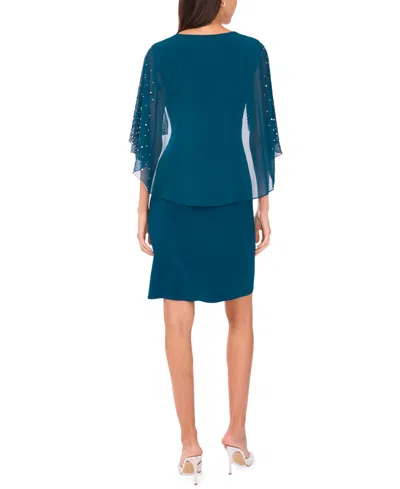 Msk Women's Side Drape Overlay Pull-on Dress In Blue