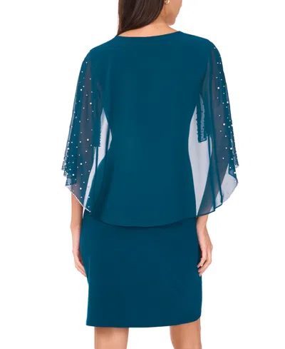 Msk Women's Side Drape Overlay Pull-on Dress In Blue