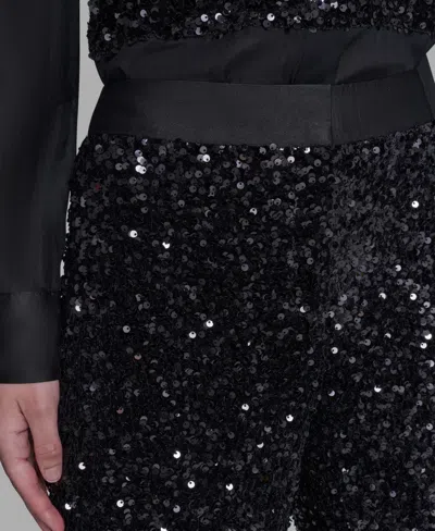 Karl Lagerfeld Sequin Jersey Pants In Black