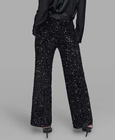Karl Lagerfeld Sequin Jersey Pants In Black