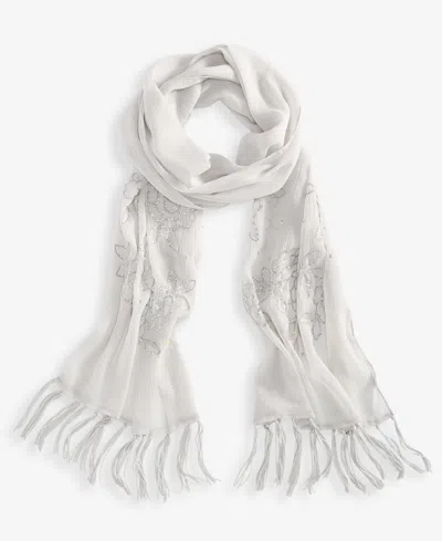 Inc International Concepts Beaded Fringe Evening Wrap, Macy's Exclusive In Silver