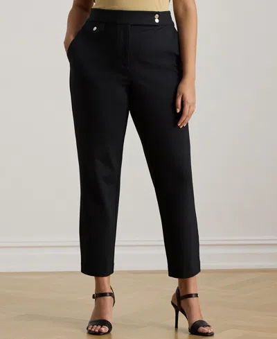 Ralph Lauren Plus Size Ponte Ankle Pant In Black