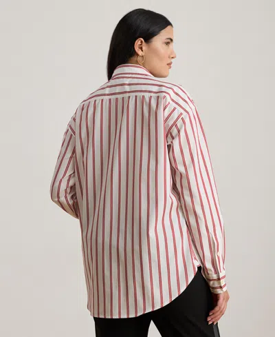 Ralph Lauren Womens Relaxed Fit Striped Shirt P Xs Xxl In Neutral