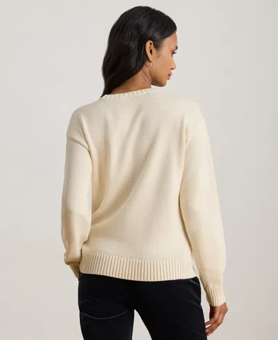 Ralph Lauren Petite Intarsia-knit Crewneck Sweater In Neutral