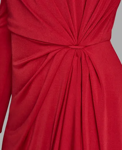 Bcbg Women's Side Knot Long Sleeves Sheath Dress In Red