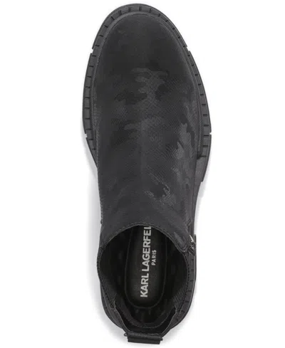 Karl Lagerfeld Men's Camo Chelsea Boots In Black