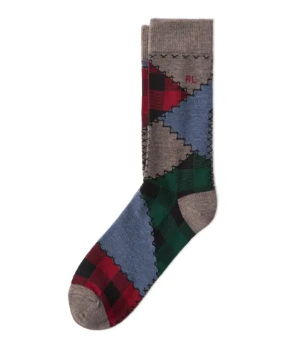 Polo Ralph Lauren Women's Patchwork Crew Socks In Brown