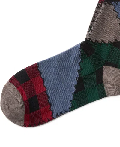 Polo Ralph Lauren Women's Patchwork Crew Socks In Brown