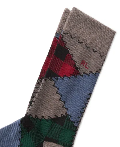 Polo Ralph Lauren Women's Patchwork Crew Socks In Brown