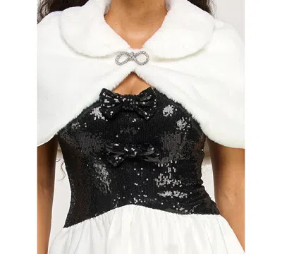 Bcx Juniors' Peter Pan Collar Shrug Jacket In White