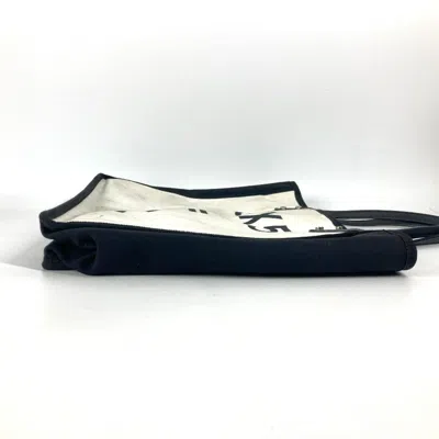 Pre-owned Chanel Black White Canvas Leather Shoulder Bag Tote Bag () In Multi