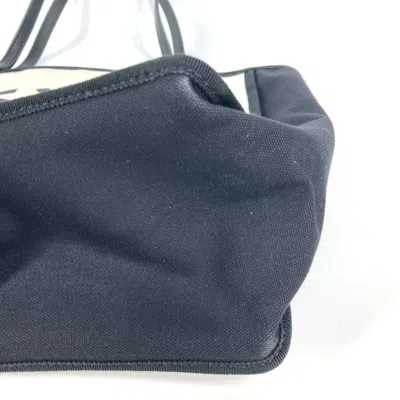 Pre-owned Chanel Black White Canvas Leather Shoulder Bag Tote Bag () In Multi