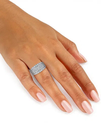 Macy's Diamond 5-row Pave Band Ring (2 Ct. T.w.) In 14k White Gold In Silver