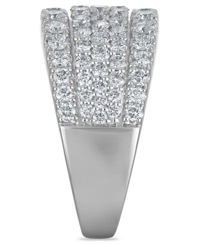 Macy's Diamond 5-row Pave Band Ring (2 Ct. T.w.) In 14k White Gold In Silver