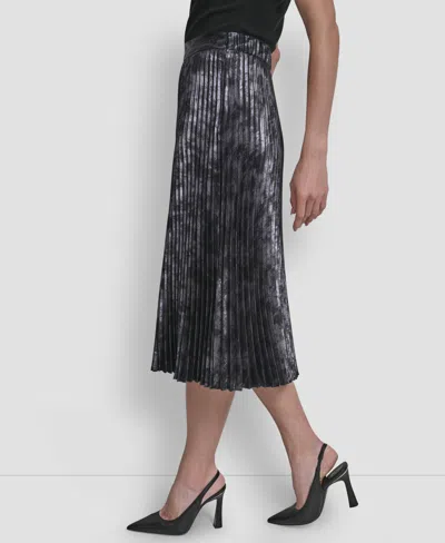Dkny Women's Pleat Detail Midi Skirt In Black