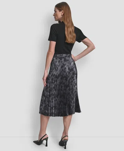 Dkny Women's Pleat Detail Midi Skirt In Black