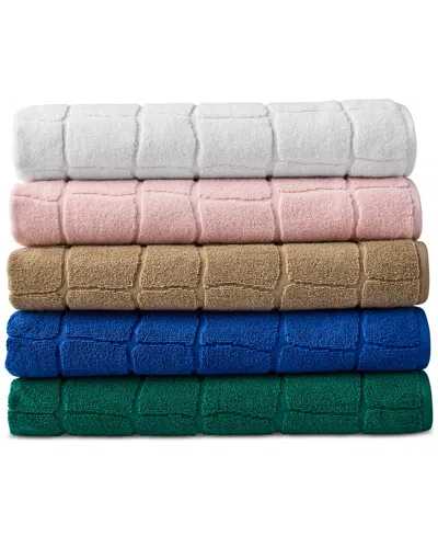Lacoste Home Heritage Croc Scale Cotton Hand Towel, 16" X 30" In Sand