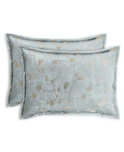 Hotel Collection Sakura Blossom Comforter Set, Full/queen, Exclusively At Macy's In Gray