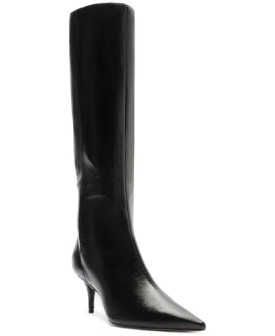 Arezzo Sasha Pointed Toe Knee High Boot In Black