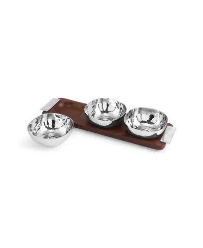 Michael Aram Reflective Triple Bowl In Silver