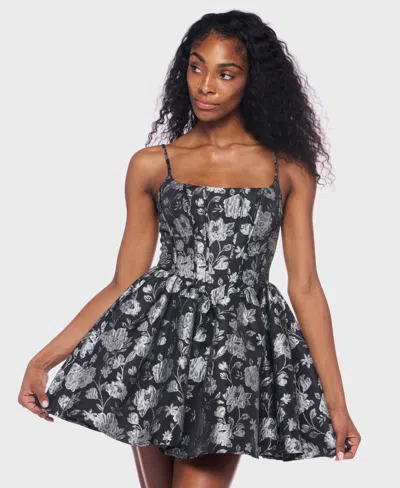 Alex & Sophia Junior's Spaghetti Strap Sleeveless Bustier Dress In Gray