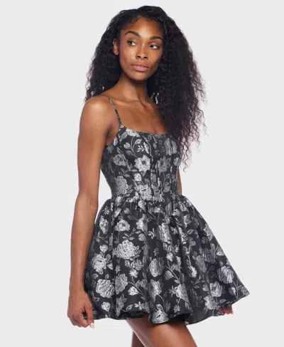 Alex & Sophia Junior's Spaghetti Strap Sleeveless Bustier Dress In Gray