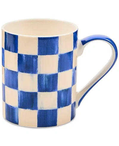 Mackenzie-childs Royal Check Porcelain Mug In Blue