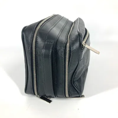 Pre-owned Dior Christian  Black Leather Coated Canvas Clutch Bag Pouch ()