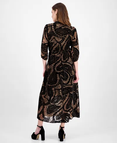 Robbie Bee Women's Printed V-neck Maxi Dress In Black