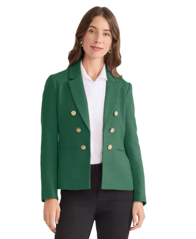 Jones New York Women's Button-trim Open-front Blazer In Green