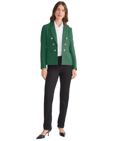 Jones New York Women's Button-trim Open-front Blazer In Green
