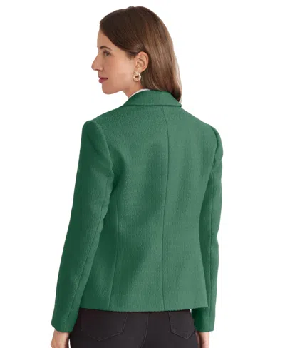 Jones New York Women's Button-trim Open-front Blazer In Green