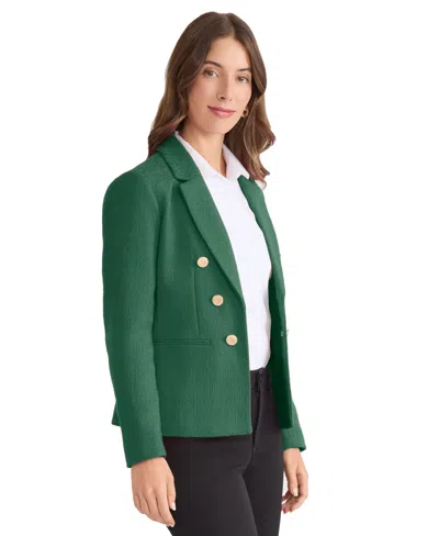 Jones New York Women's Button-trim Open-front Blazer In Green