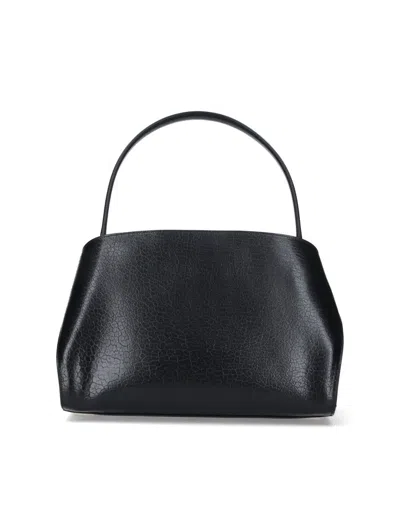 Ferragamo Structured Leather Shoulder Bag In Black