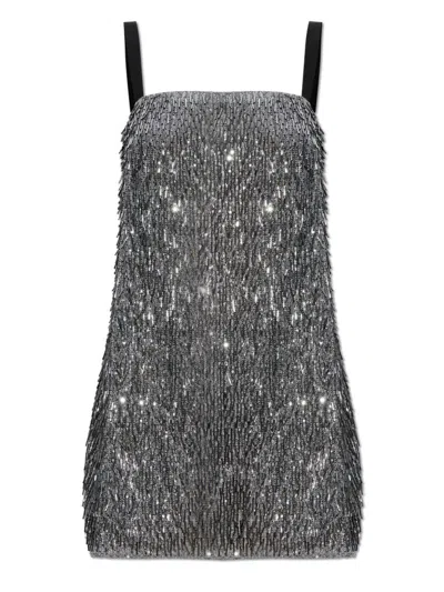 Dolce & Gabbana Sequined Mini Dress In Silver